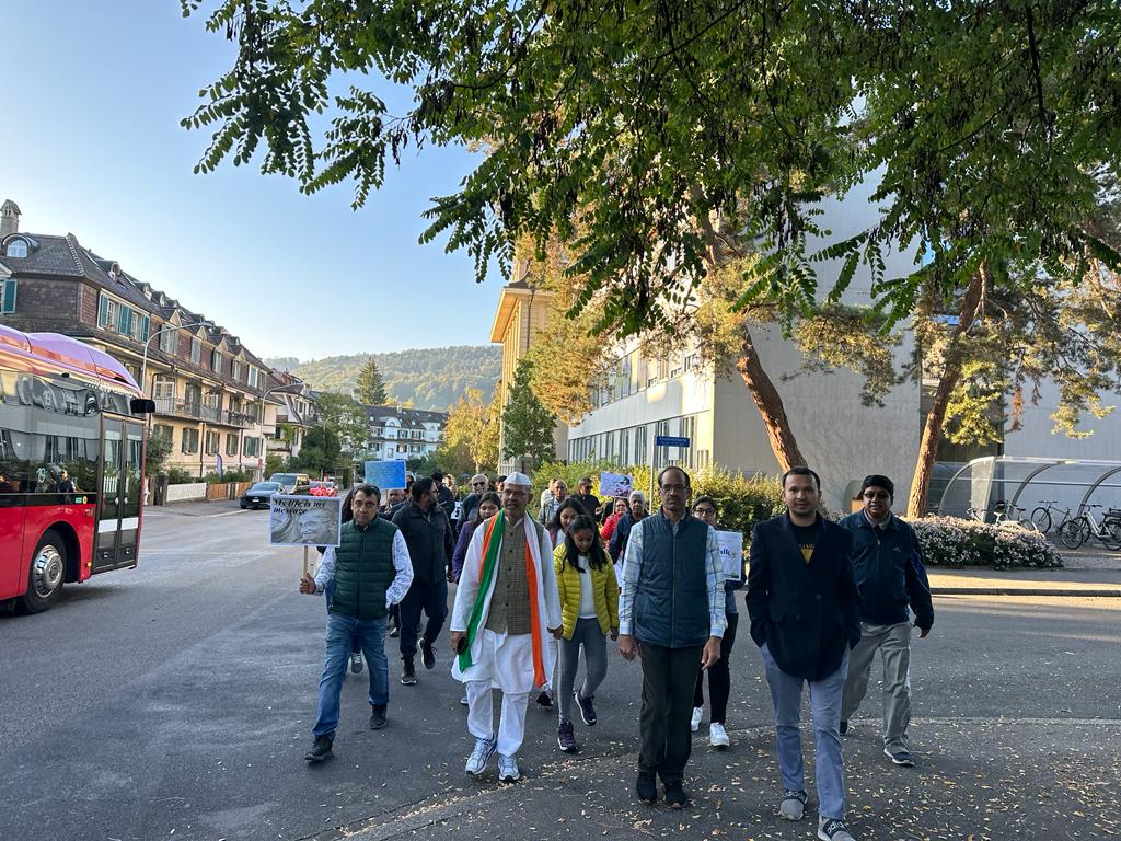  Gandhi walk at Berne on 07 October 2023